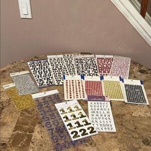 Scrapbooking Alphabet Stickers, Bling Sticker Sheets, Rhinestone Sticker Bundle